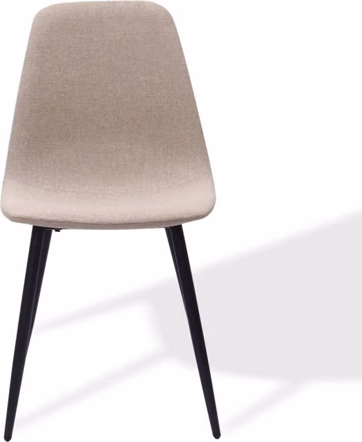 Sedie da pranzo minimaliste in tessuto e metallo beige chiaro, set da 2