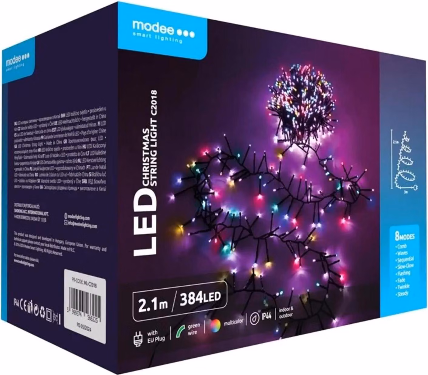 Modee Lighting Catena natalizia a LED 384 LED 2,1m multicolore