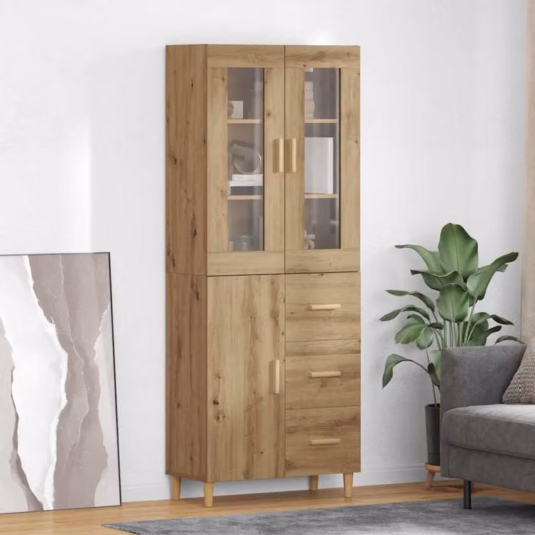 Credenza moderna vidaXL in legno color rovere marrone L 34,5 cm x P 34 cm x H 180 cm