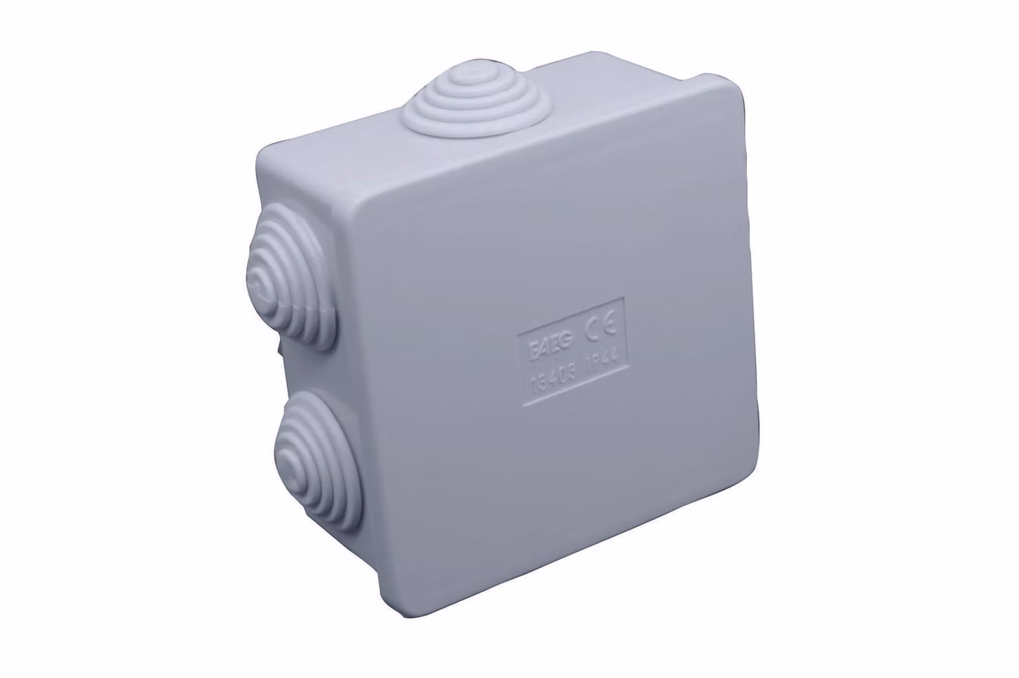 Scatola stagna cassetta di derivazione quadrata con coperchio a pressione 80x80x40mm con 6 passacavi IP44 FAEG- FG13403
