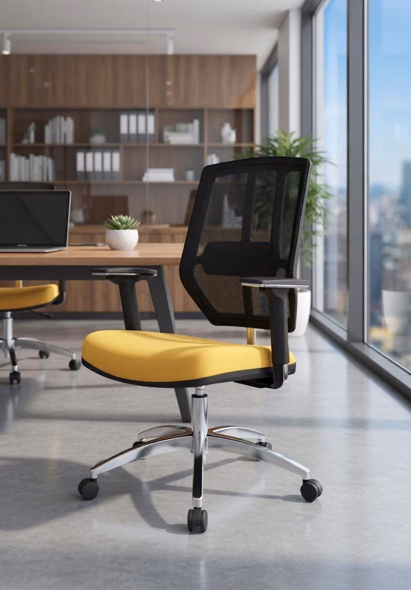 Sedia da ufficio confortevole, ideale per lunghe sessioni di lavoro, con schienale regolabile