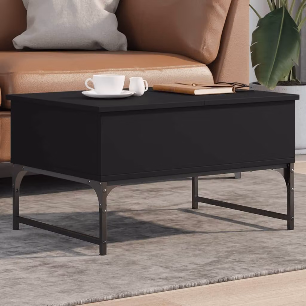 Maison Exclusive - Tavolino nero 70x50x40 cm Materiale ligneo e metallo