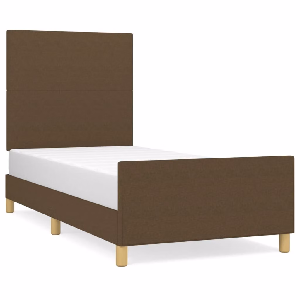 Giroletto senza Materasso Marrone Scuro 100x200 cm Tessuto
