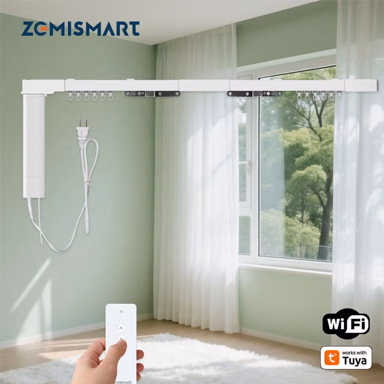 Motore per tende da interno, connessione Wi-Fi, spina europea, potenza di 55 Watt, binario da 4,1 metri