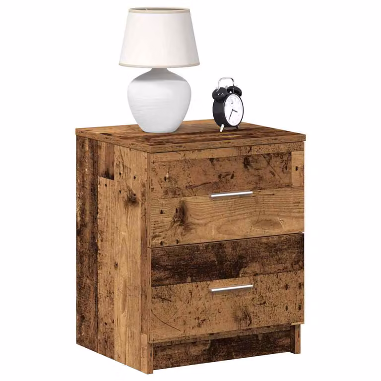 Comodino con 2 Cassetti vidaXL in Legno e MDF, Colore Marrone e Grigio, L 40 cm x P 36 cm x H 50 cm