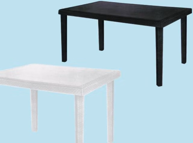 Tavolo Boheme Fraschetti in polipropilene effetto rattan bianco L: 150 cm, P: 90 cm, H: 74 cm
