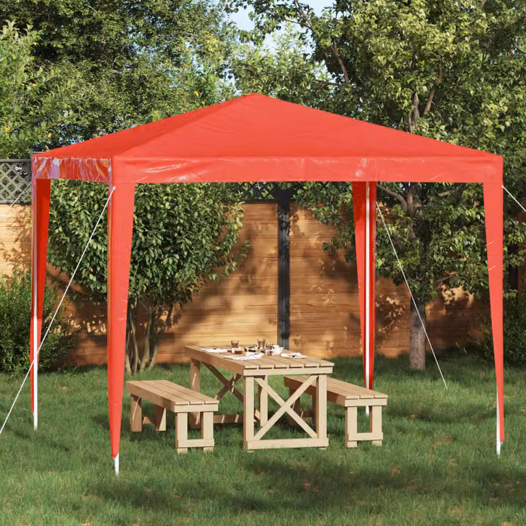 Tenda Party vidaXL Rossa in PE e Acciaio L/P/H: 250 x 250 x 240 cm