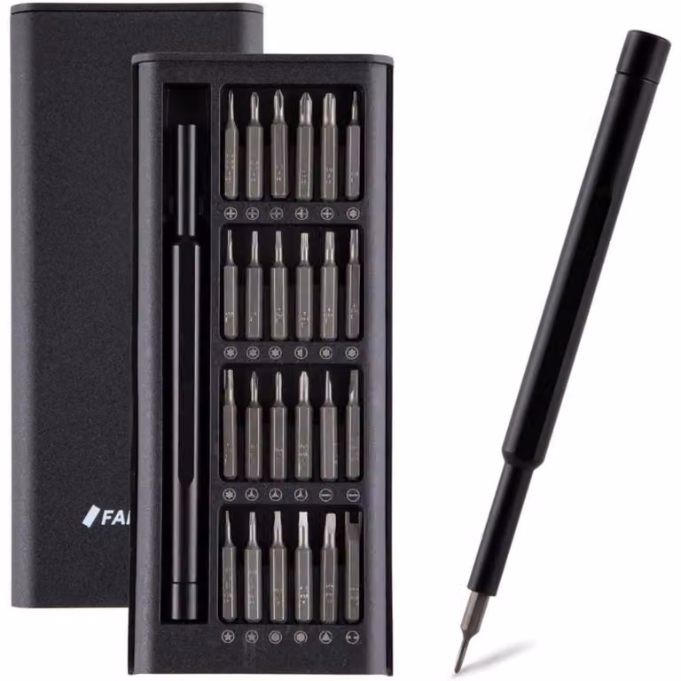 Set di cacciaviti di precisione, 25 pezzi, colore nero, per la riparazione di dispositivi elettronici