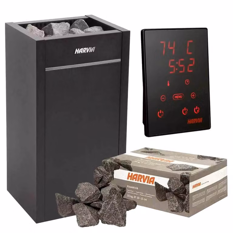 Set riscaldatore per sauna Harvia Virta 9,0 Kw e Harvia Xenio Cx170, pietre da 50 kg