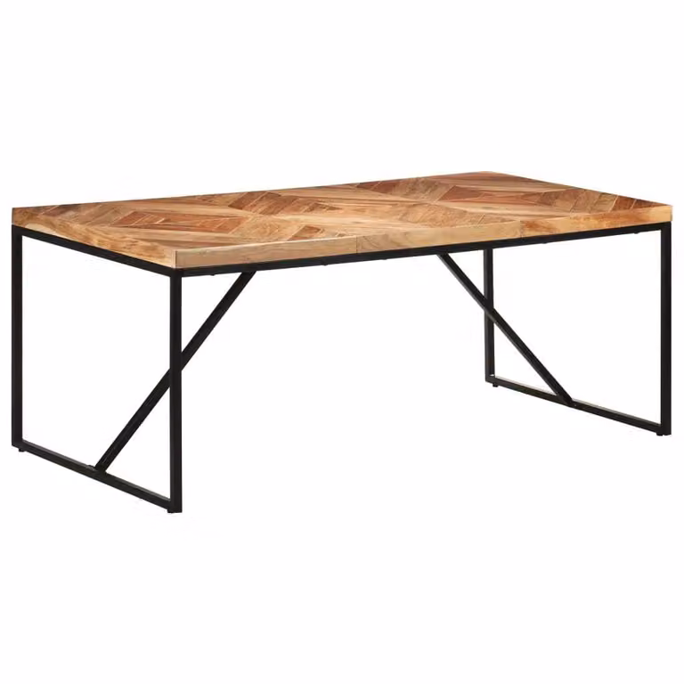 Tavolo da pranzo 180x90x76 cm in legno massiccio di acacia e mango