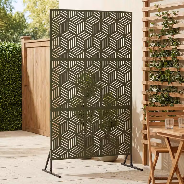 vidaXL Schermo per Privacy 100 x 50 x 180 cm Acciaio Verde Oliva