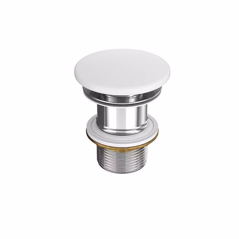 Tappi in Vetroceramica di design per lavabi senza troppopieno Bianco opaco