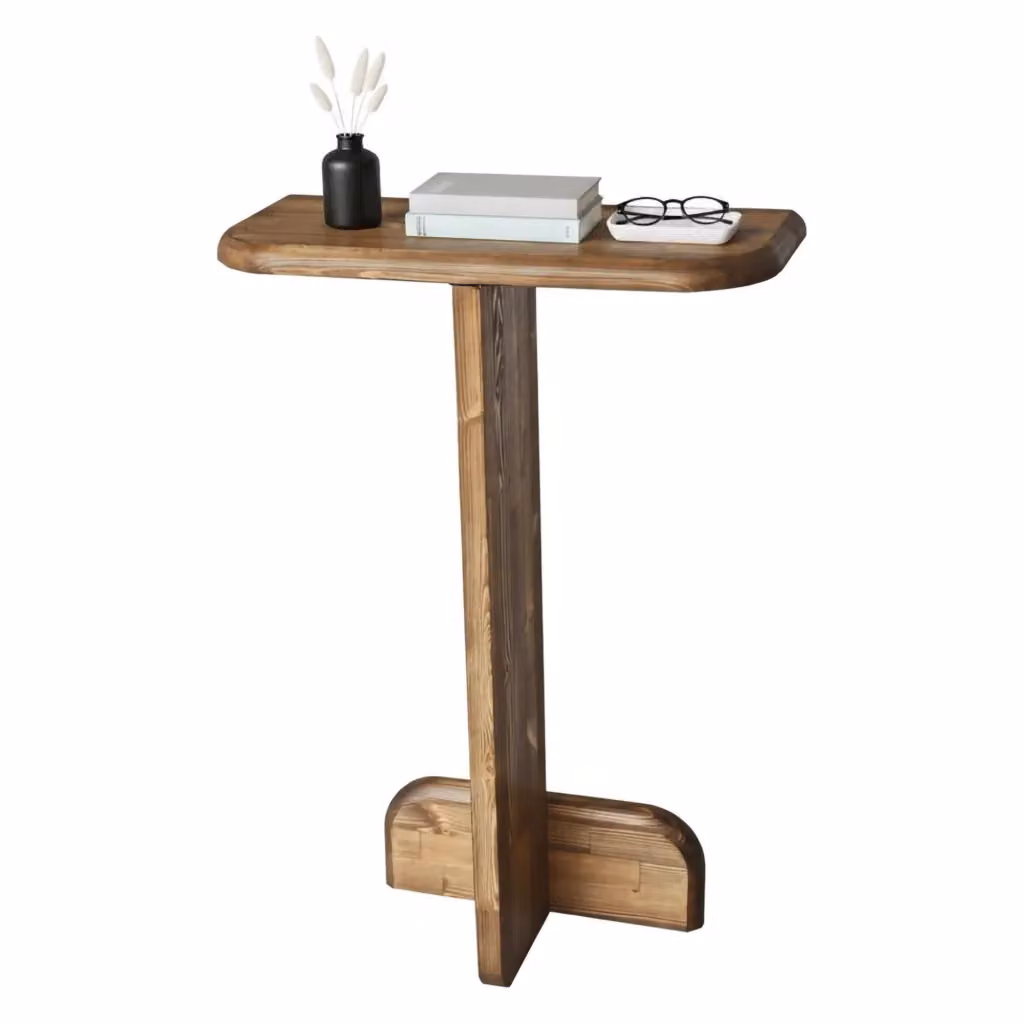 Consolle DMORA in legno color noce, tavolo multiuso e scrivania da corridoio, L: 80 cm, P: 25 cm, H: 85 cm – 2
