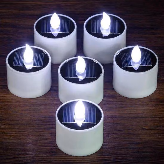 Ghirlanda luminosa a LED - Set di 6 lanterne LED galleggianti, impermeabili, ricaricabili e alimentate a energia solare, ideali per decorare feste in terrazza (bianco freddo)