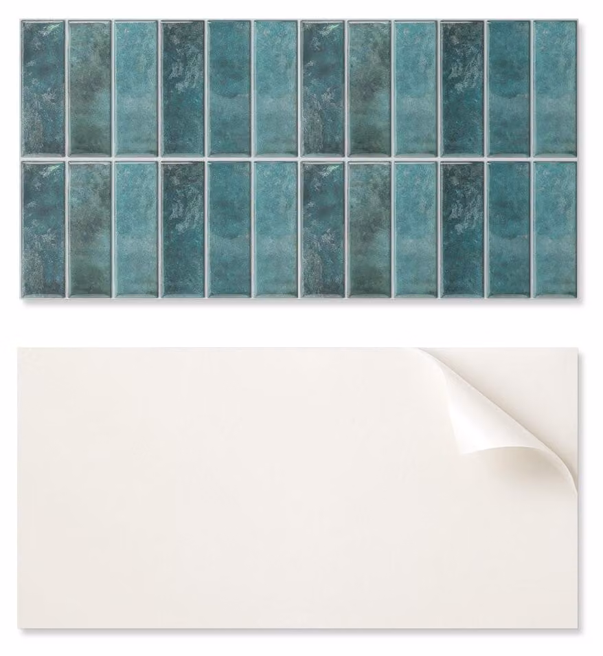 Pannello in vinile autoadesivo, stampato, di dimensioni 100x50 cm, con eleganti piastrelle rettangolari