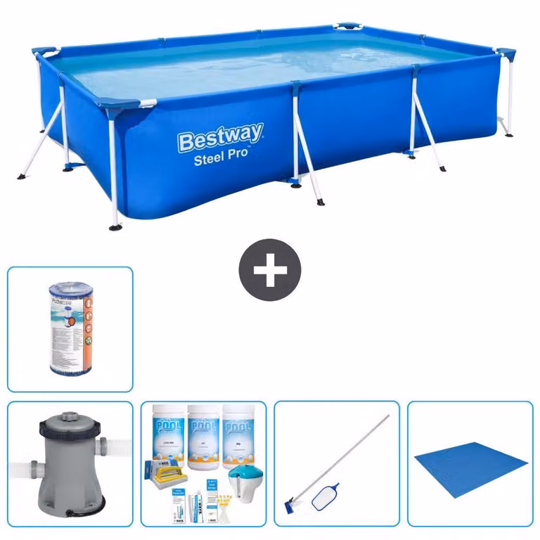 Bestway Steel Pro, piscina rettangolare - 300x201x66 cm - 6 pezzi - Modello S22088