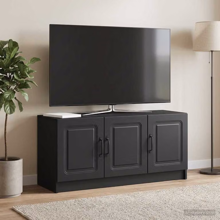 Mobile TV vidaXL Nero in Legno MDF e Metallo L 99 x P 34,5 x H 47 cm