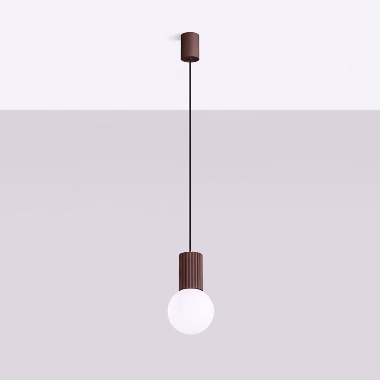 Lampada a sospensione HALO 1 marrone 1xG9 8W alluminio/vetro 120x12x12cm Sollux Lighting