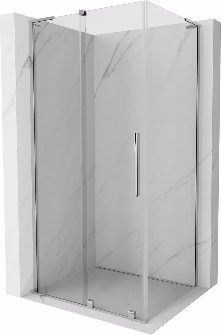 Mexen Velar L cabina doccia scorrevole 120 x 110 cm, trasparente, cromo - 871-120-110-03-01