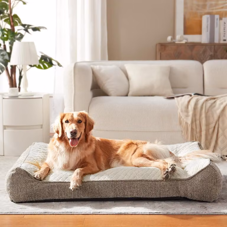Cuccia ortopedica per cani di grossa taglia - Beige - 107 x 76 x 24 cm