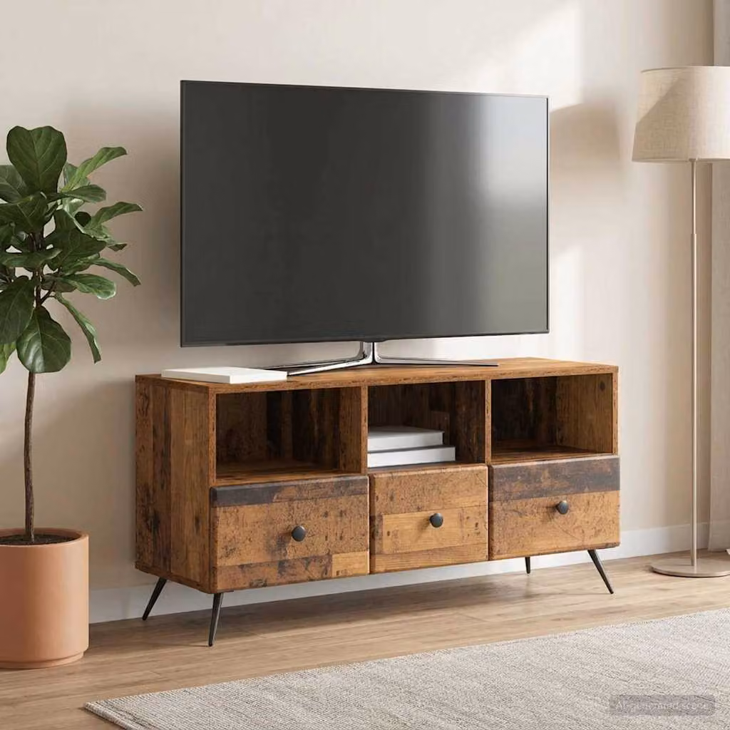 Mobile TV vidaXL in legno antico marrone, L 102 x P 34,5 x H 50 cm