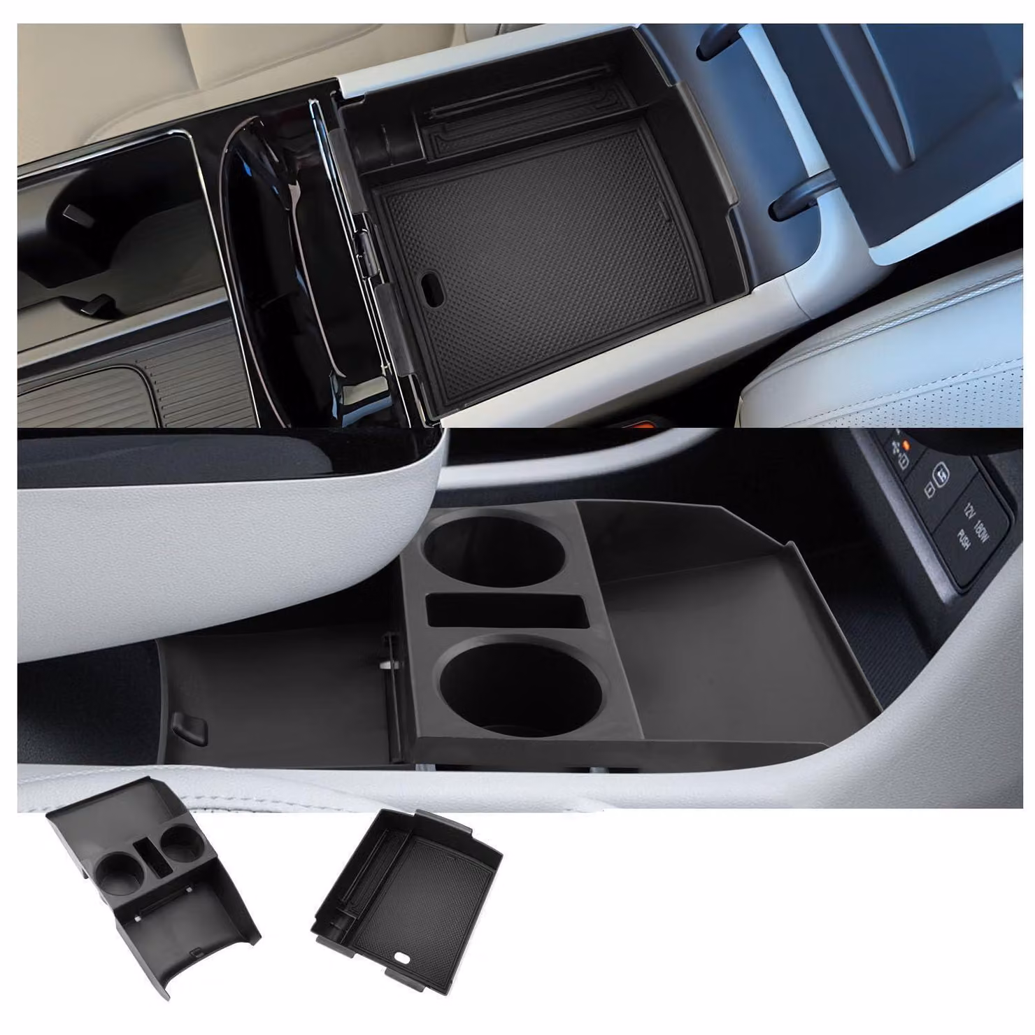 Contenitore portaoggetti per la console centrale, compatibile con Hyundai Tucson NX4 dal 2024 al 2026, con cambio automatico elettronico e ABS