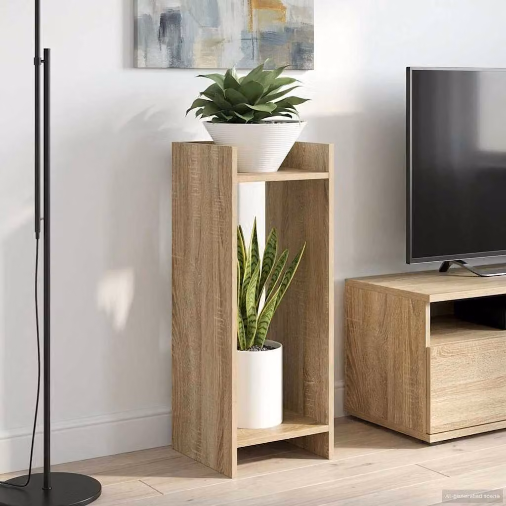 Set di 2 supporti per piante vidaXL in legno MDF color marrone, L/P/H: 30 x 30 x 80 cm