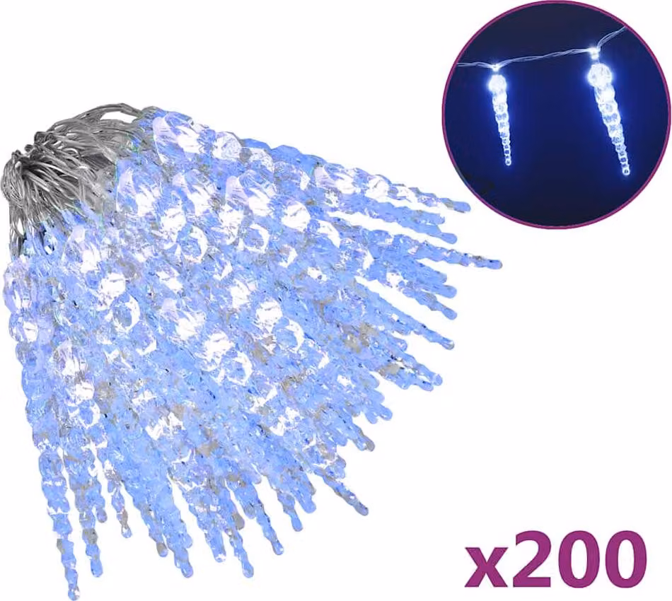 Fata ghiacciata 200 LED blu 20 m acrilico PVC