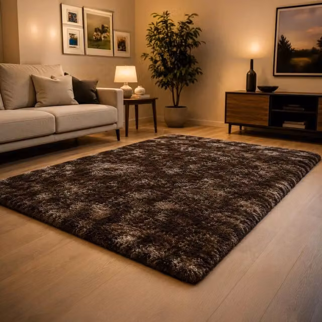 Tappeto Latipa moderno in poliestere colore bronzo, L: 230 cm, P: 160 cm, Altezza pelo: 35 mm – 1