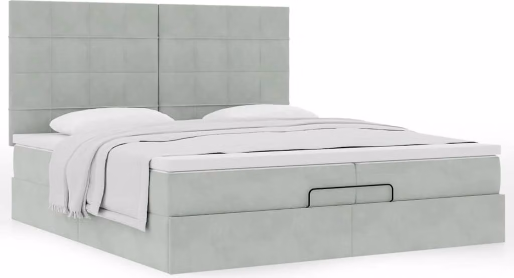 Struttura Letto Pouf con Materassi 200x200 cm Velluto