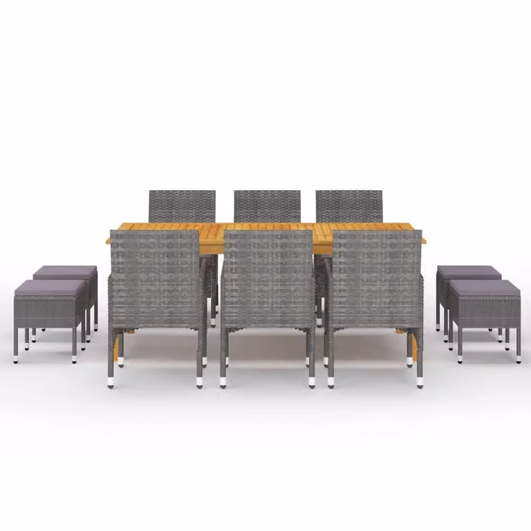 vidaXL Set da pranzo da giardino 11 pezzi grigio