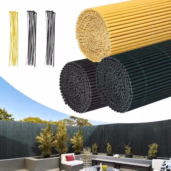Schermo per la privacy in PVC, dimensioni 1,6 x 4 metri, ideale per recinzioni da giardino e balconi, resistente al vento e alle intemperie, con protezione UV, colore verde