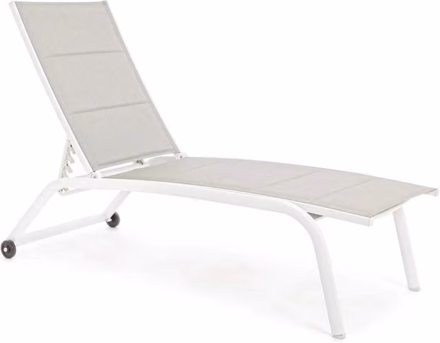 Lettino Prendisole da Giardino 61x192x105 cm con Ruote in Alluminio Bianco
