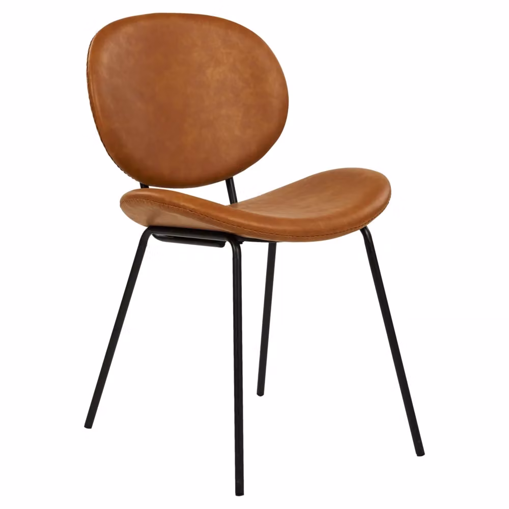 Set di 2 sedie da pranzo BELIANI in finta pelle marrone con gambe in ferro nero design industriale e contemporaneo – 2