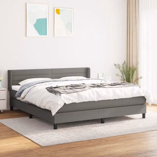 Letto Ibrido con Giroletto a Molle e Materasso vidaXL, Grigio e Bianco, L/P/H: 160 x 200 x 88 cm