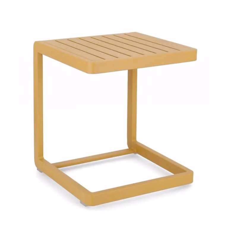 Set di 2 tavolini rettangolari KONNOR in alluminio giallo senape