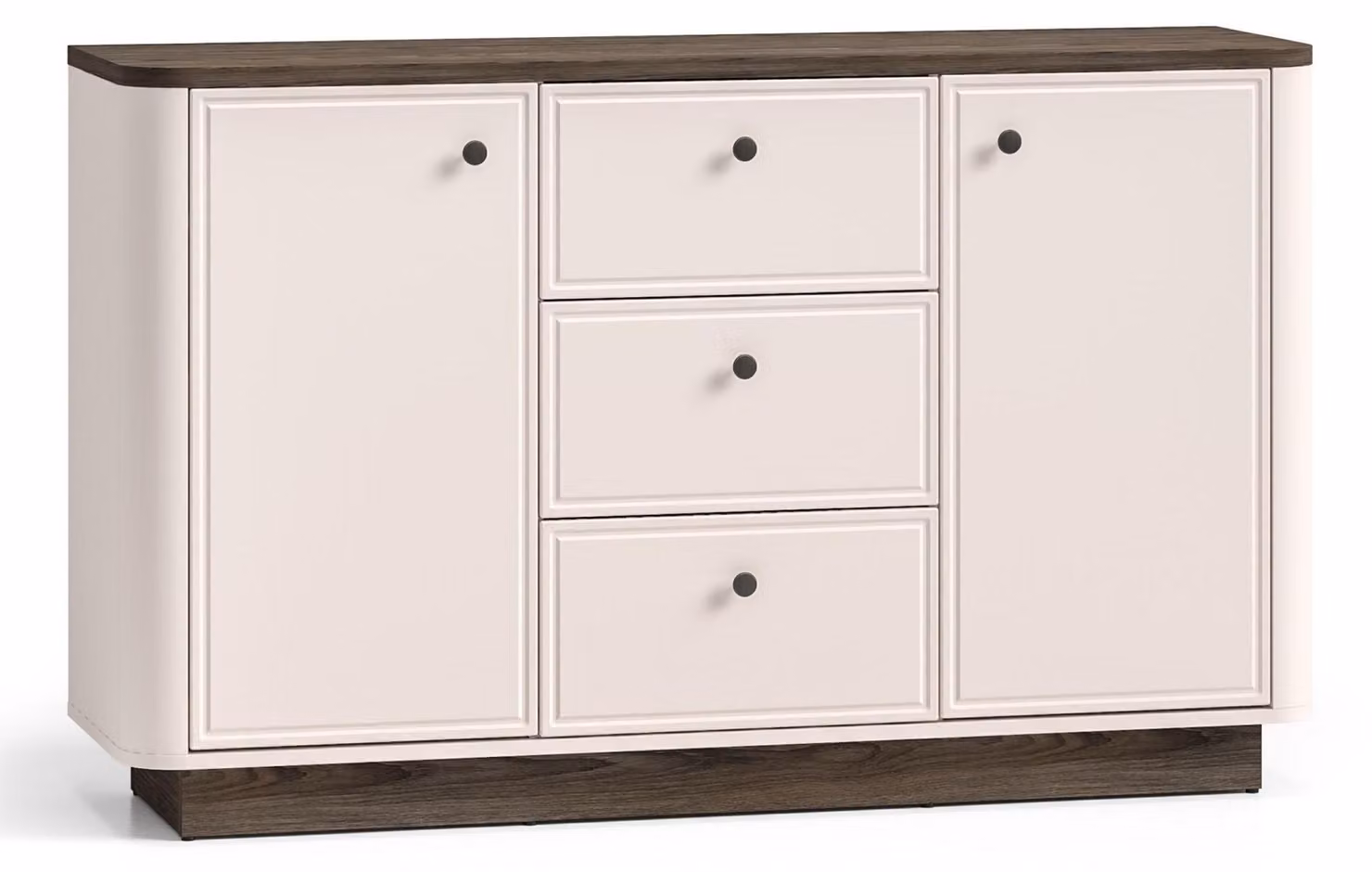 Selsey Vilavio – Credenza a 2 ante e 3 cassetti, color cashmere/effetto rovere scuro, 138 cm