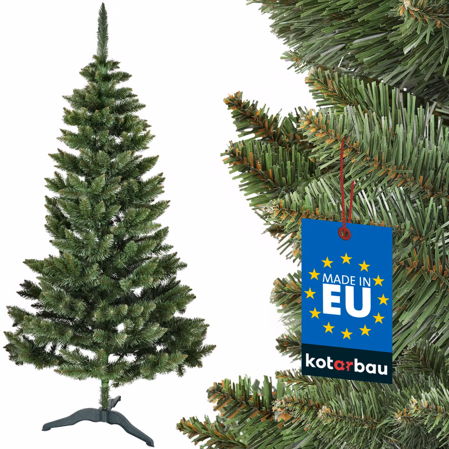 KOTARBAU® Albero di Natale artificiale 180 cm Albero di Natale artificiale con supporto in plastica Albero di Natale Albero di Natale
