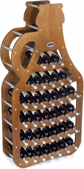 Cantinetta in legno Original Legno Italia modello Fiasco per 36 bottiglie di vino, finitura noce, L: 75 cm, P: 25 cm, H: 150 cm – 1