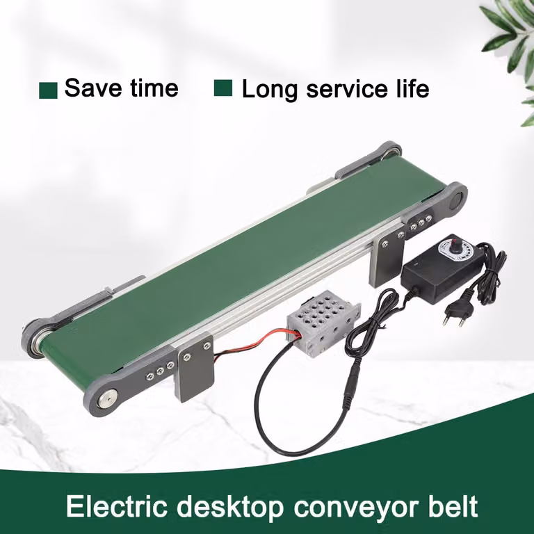 Nastro trasportatore per vassoi - Elettrico - Lunghezza 50 cm - Motore a 12V DC - Cinghia in PVC piatta
