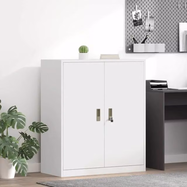 Armadio Bianco 90 x 40 x 105 cm Acciaio 891651