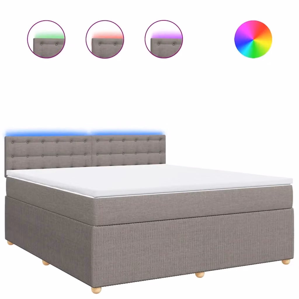 vidaXL Letto Ibrido con Giroletto a Molle e Materasso in Tessuto, L/P: 180 x 200 cm – 2