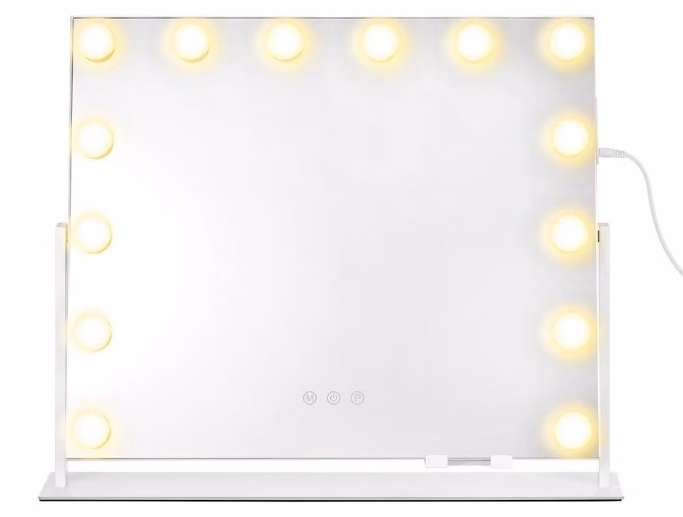 Specchio da trucco con illuminazione a LED e controllo touch | Bianco | 55x10x45 cm