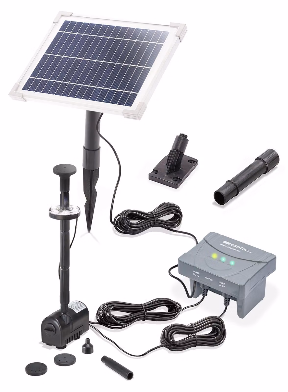 Pompa solare per laghetto - Kit pompa solare - Pannello solare da 6 W - Capacità di 220 litri all'ora