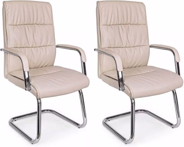 Set 2 Sedie Poltrone Attesa 58x60,5x101,5h cm da Ufficio Sydney Tortora
