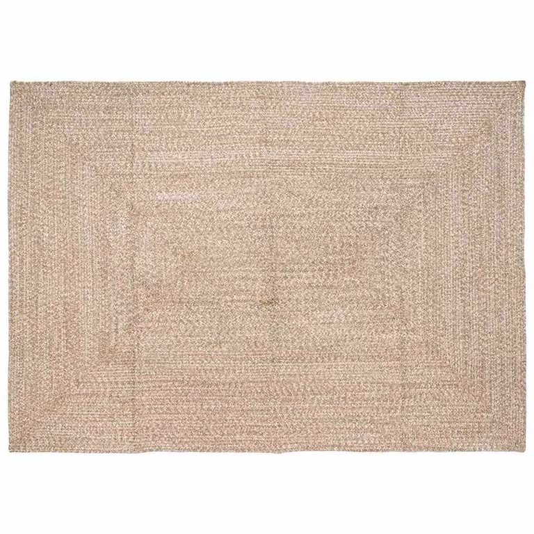 Tappeto da area rettangolare vidaXL in juta, moderno e facile da curare, colori bianco, beige e marrone, L: 160 cm x P: 230 cm