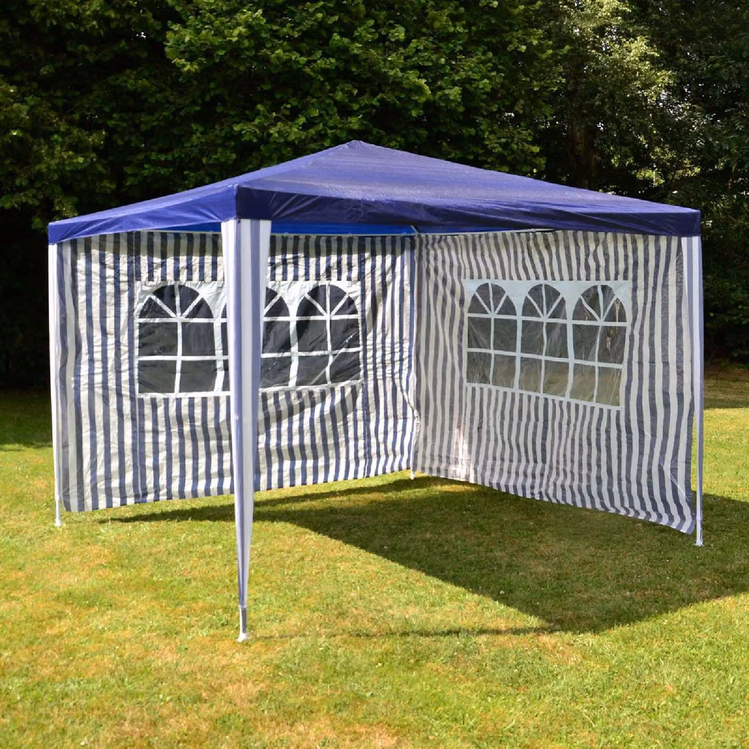 Gazebo VCM | dimensioni circa 3x3 m | idrorepellente 110g / m² telone PE | tenda per feste | tenda da giardino | blu