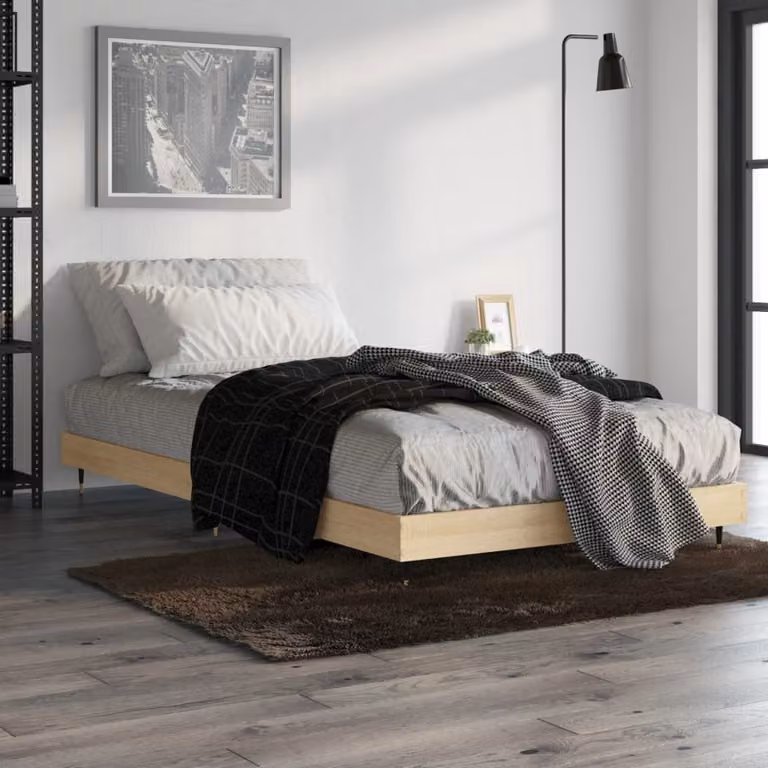vidaXL Giroletto senza Materasso in Rovere Sonoma e Truciolato, L/P/H: 100 x 200 x 20 cm