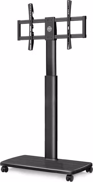 Supporto per TV rotante con piede in legno - Adatto per televisori da 32 a 55, 65, 70 pollici - Rotativo e regolabile in altezza - Supporto per pavimento universale su ruote - Max VESA 600x400mm supporto per TV rotante