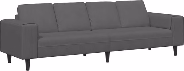 Divano | Divano da soggiorno | Sofa Grigio scuro 250 x 77 x 76 cm Tessuto in Cords